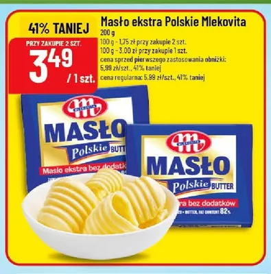Masło ekstra Polskie Mlekovita promocja w POLOmarket