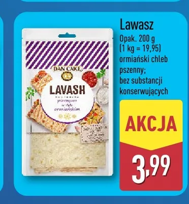 Chleb Lawasz ormiański chleb pszenny Dan Cake promocja w Aldi
