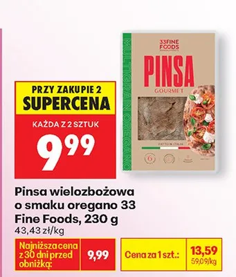 Pinsa wielozbożowa o smaku oregano 33 promocja w Biedronka
