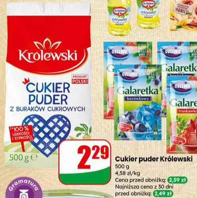 Cukier puder z buraków cukrowych promocja w Dino