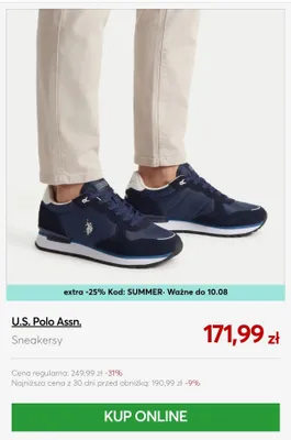 Sneakersy U.S. Polo Assn. promocja w eobuwie.pl