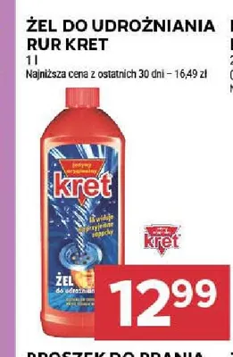 Żel do udrożniania rur Kret promocja w Stokrotka