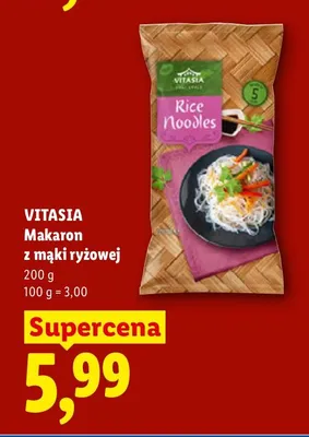 Makaron z mąki ryżowej Vitasia promocja w Lidl