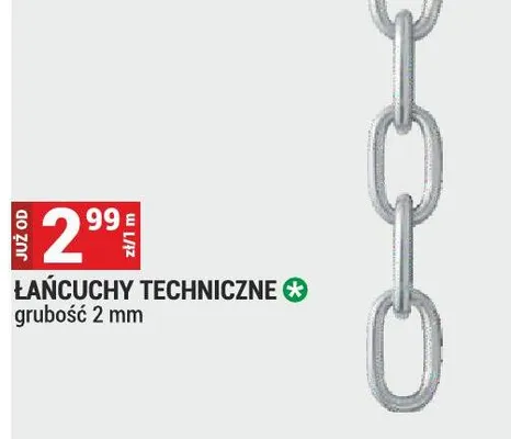 Łańcuchy techniczne grubość 2mm promocja w Merkury Market
