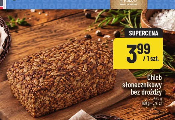 Chleb słonecznikowy bez drożdży promocja w POLOmarket