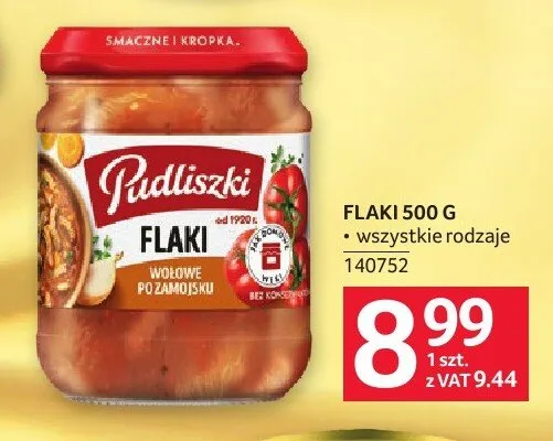 Flaki wołowe po zamojsku Pudliszki promocja w Selgros