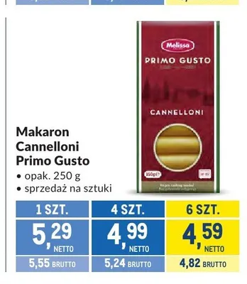 Makaron Cannelloni Primo Gusto promocja w Makro