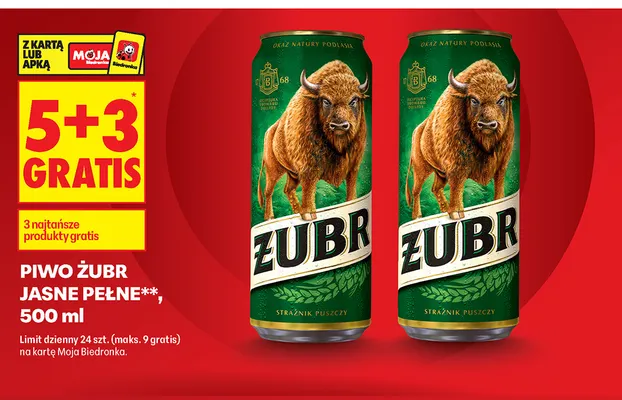 Piwo Żubr promocja w Biedronka