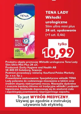 Wkładki urologiczne Tena Lady Slim Ultra Mini Plus promocja w Kaufland
