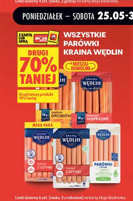 Parówki z szynki Kraina Wędlin Nature promocja w Biedronka