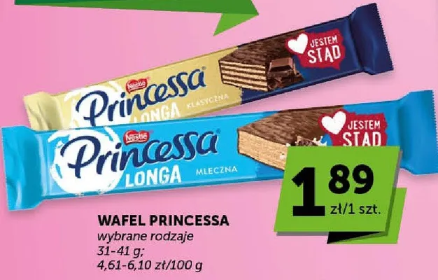 Wafel Princessa Longa klasyczna promocja w Euro Sklep