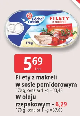 Filety z makreli w sosie pomidorowym promocja w Leclerc