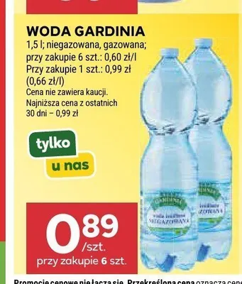 Woda Gardinia gazowana promocja w Stokrotka
