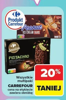 Lody Carrefour Peanut Ice Cream Bars 6-pak promocja w Carrefour