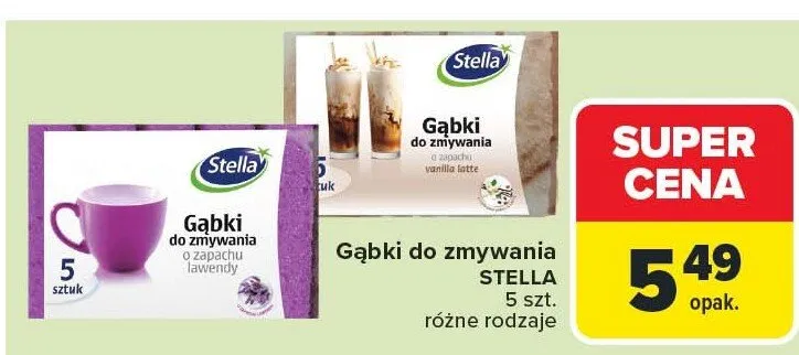 Gąbki do zmywania STELLA, 5 szt, różne rodzaje promocja w Carrefour