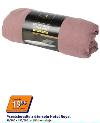 Prześcieradło z dżerseju Hotel Royal 90/100x190/200cm promocja w Action