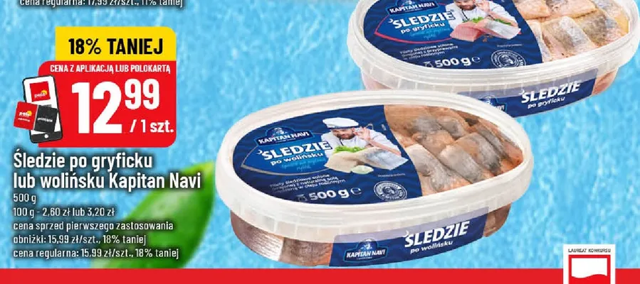 Śledzie po wolińsku Kapitan Navi promocja w POLOmarket