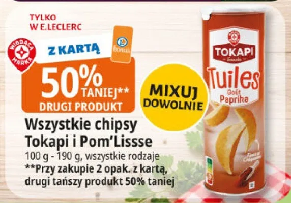Chipsy wszystkie rodzaje promocja w Leclerc