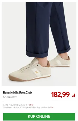 Sneakersy Beverly Hills Polo Club promocja w eobuwie.pl