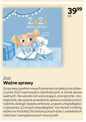 Płyta CD Zozi Ważne sprawy promocja w Empik