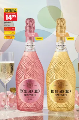 Wino musujące półsłodkie białe B.S.S. promocja w Biedronka