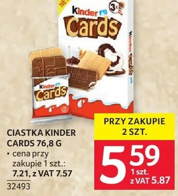 Ciastka Kinder Cards 76,8g promocja w Selgros