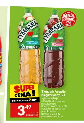 Napój niegazowany Tymbark Aseptic Jabłko promocja w Twój Market