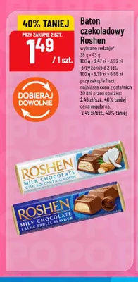 Baton czekoladowy Roshen z kokosem i migdałami promocja w POLOmarket