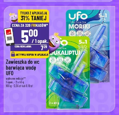 Zawieszka do WC barwiąca wodę UFO Morski 2-pak promocja w POLOmarket