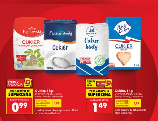 Cukier z buraków cukrowych Królewski promocja w Biedronka