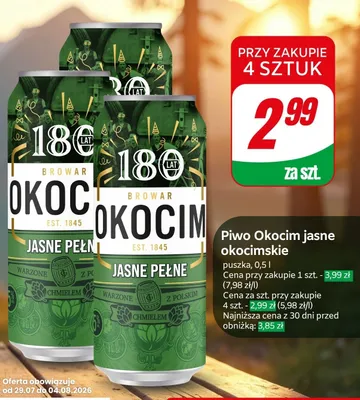 Piwo Okocim jasne okocimskie promocja w Dino