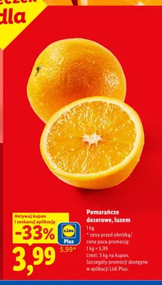 Pomarańcze deserowe promocja w Lidl