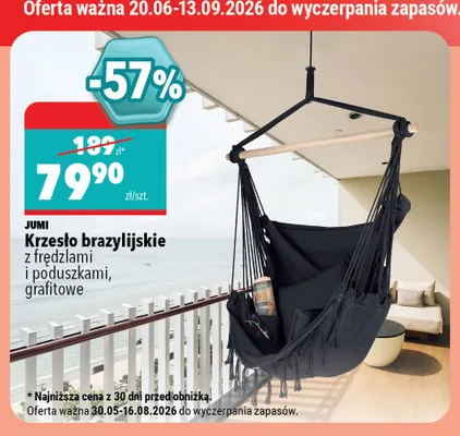 Krzesło brazylijskie Jumi z frędzlami i poduszkami promocja w Biedronka Home