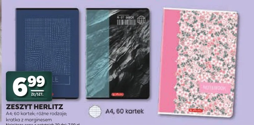 Zeszyt Herlitz A4 60 kartek promocja w Stokrotka
