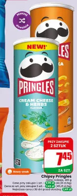 Chipsy Pringles Cream Cheese & Herbs promocja w Dino