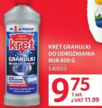 Granulki do udrożniania rur Kret 800 g promocja w Selgros