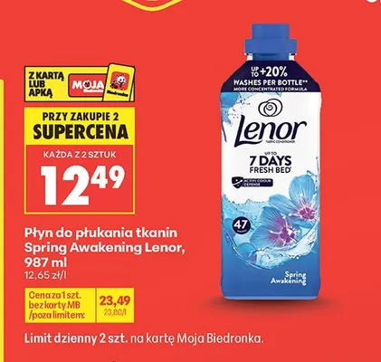 Płyn do płukania tkanin Spring Awakening Lenor 47 prań promocja w Biedronka
