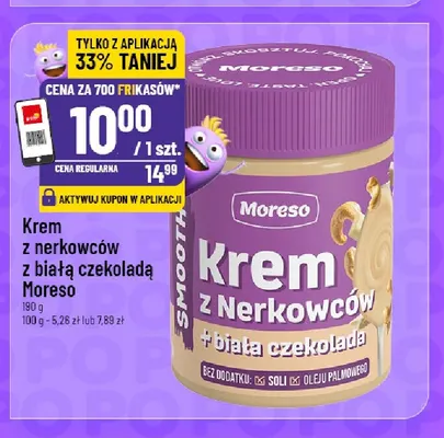 Krem z nerkowców z białą czekoladą Moreso promocja w POLOmarket