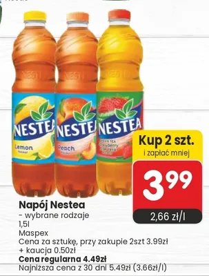 Napój Nestea Green Tea Strawberry Aloe Vera promocja w Market Point