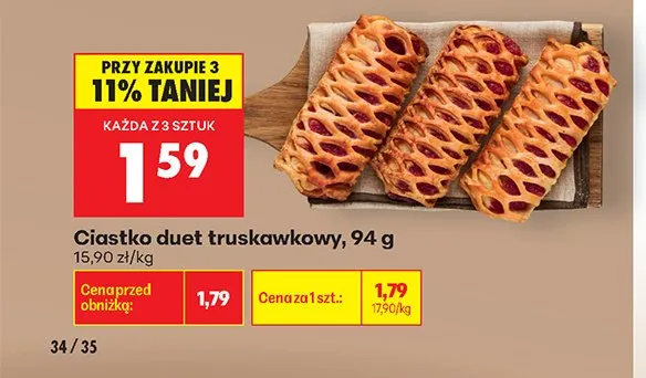 Ciastko duet truskawkowy promocja w Biedronka