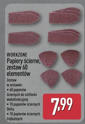 Papiery ścierne, zestaw 60 elementów promocja w Aldi
