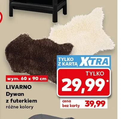 Dywan z futerkiem Livarno 60x90 cm promocja w Kaufland
