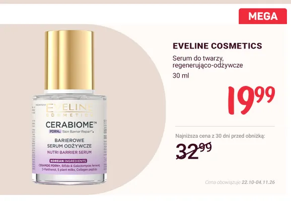 Serum do twarzy regenerująco-odżywcze Eveline Cosmetics promocja w Rossmann