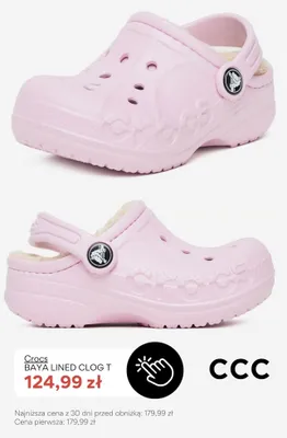 Buty dziecięce Crocs Baya Lined Clog T promocja w CCC