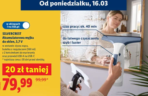 Akumulatorowa myjka do okien promocja w Lidl