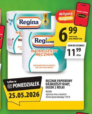 Ręcznik papierowy Najdłuższy Decor Regina 2-pak promocja w Arhelan