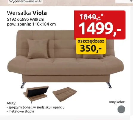 Wersalka Viola promocja w Black Red White