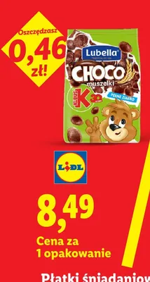 Płatki śniadaniowe Choco Muszelki Lubella Kubuś promocja w Lidl