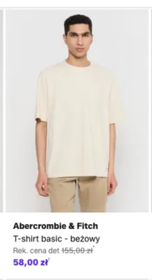 T-shirt basic Abercrombie & Fitch beżowy promocja w Lounge by Zalando