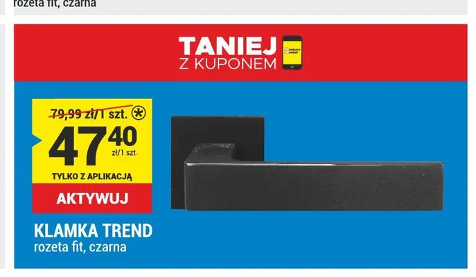 Klamka Trend rozeta fit czarna promocja w Merkury Market